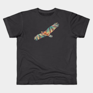 Geometric Eagle - White Outline Kids T-Shirt